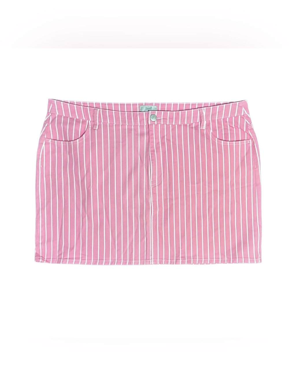 Victor Glemaud x Target Denim Miniskirt Pink White Stripe 20 22 Jean Skirt NWOT